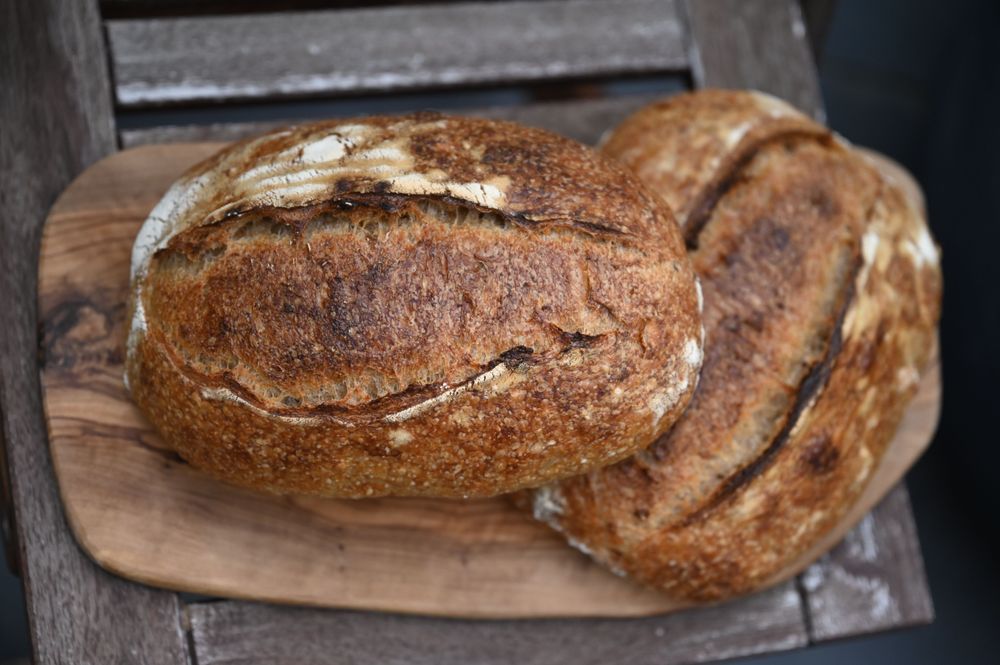 Old bread Sourdough from above